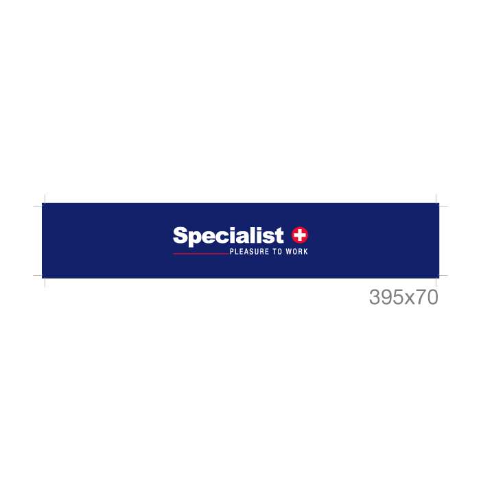 Specialist+ logo ir šūkis EN