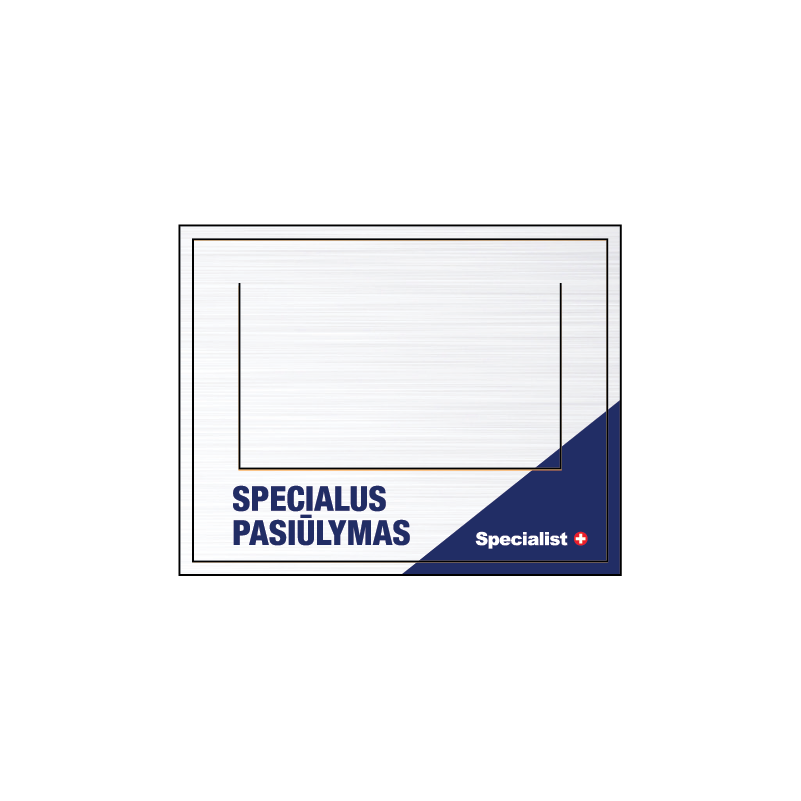 Specialist+ karte „Specialus Pasiūlymas“ 90 x 70 mm