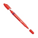 Marķieris DURA-INK Dual Tip, 0.7 MM, sarkans