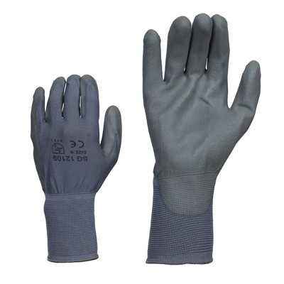 Gloves, grey, polyamide, size 8