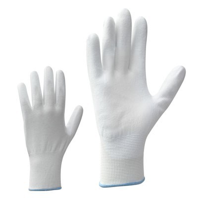 Gloves, white, polyamide, size 8