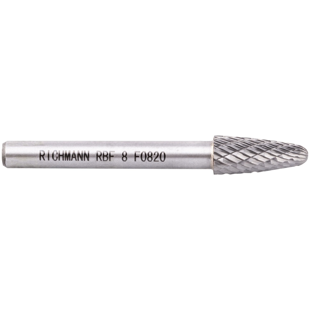Kõvast metallist frees RBF-kujulne 6x8 mm
