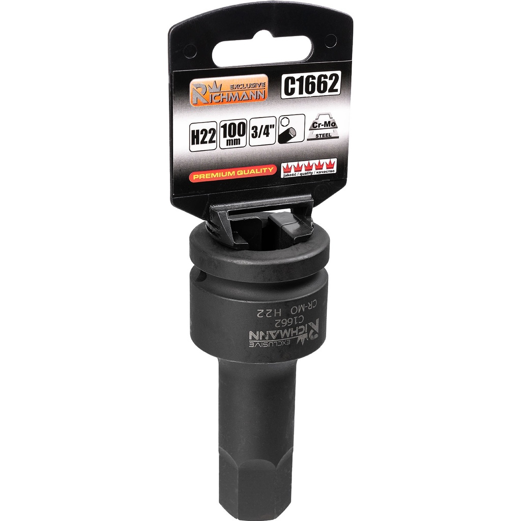 Löökpadrun 3/4", H22 x 100 mm