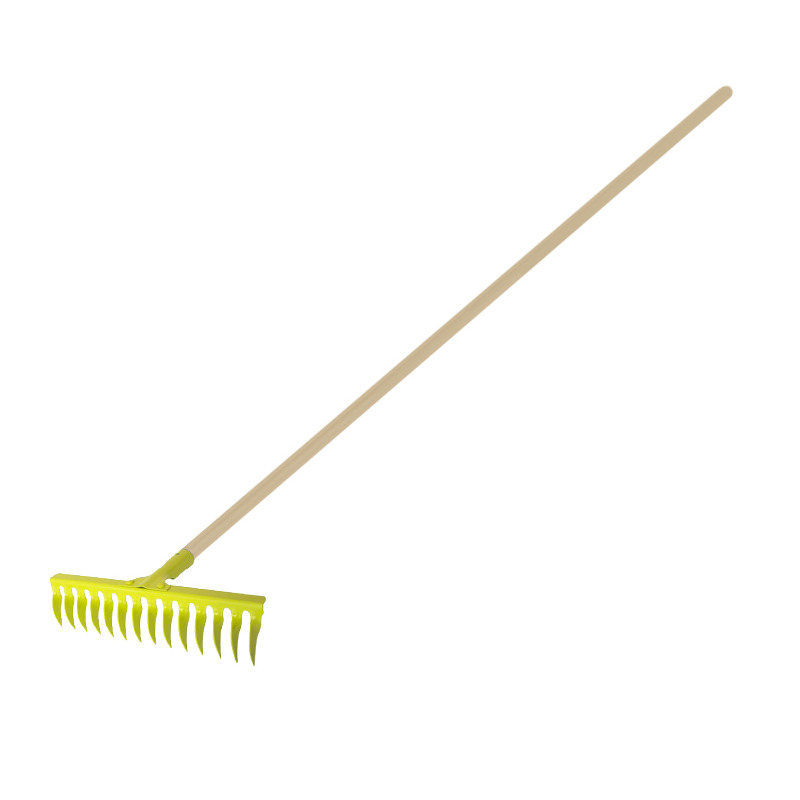 Rake for aeration with handle