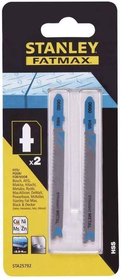 „STANLEY" jig saw blade for metal, 92 mm 2 pcs.