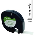 SPECIALIST+ lenta LETRATAG komp., 12 mm, melna / balta