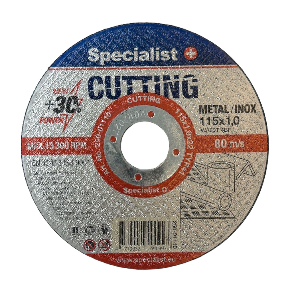 SPECIALIST+ metal cutting disc CUTTING, 115x1x22 mm