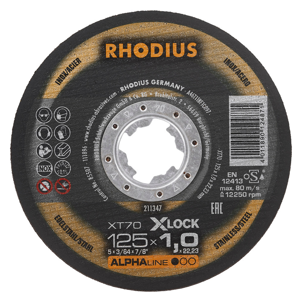 RHODIUS metalli lõikeketas XT70 X-LOCK, 125x1,0x22,23 mm