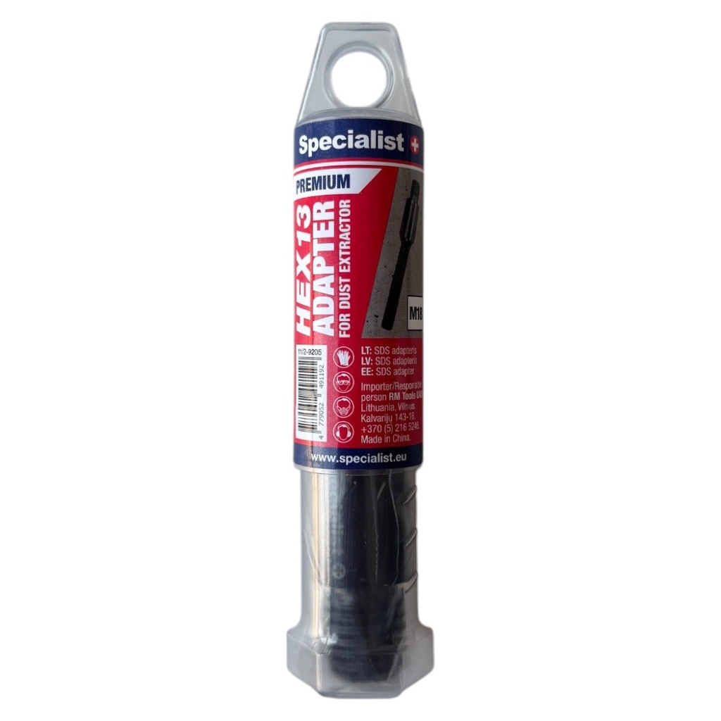 Teemantkrooni adapter Spetsialist+ ; HEX13; M18