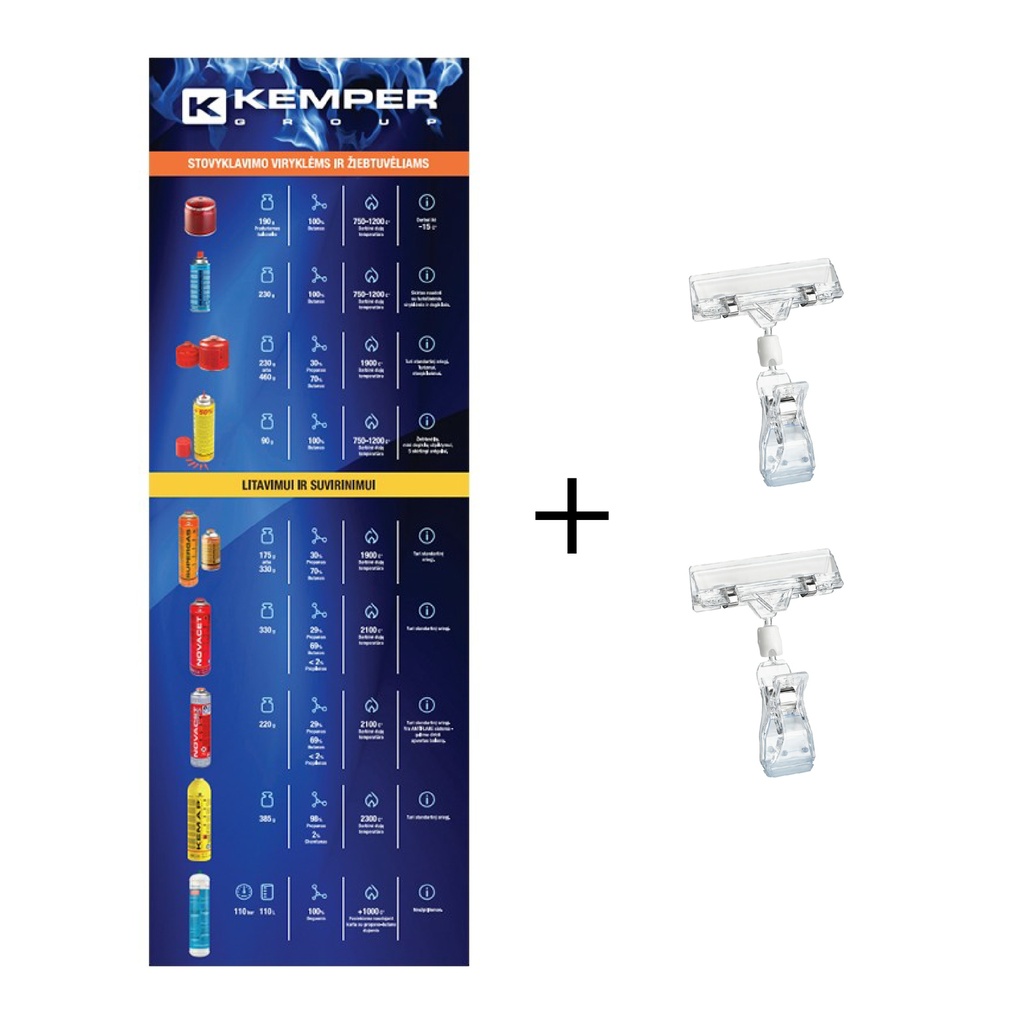 KEMPER gas information sign EE with holders