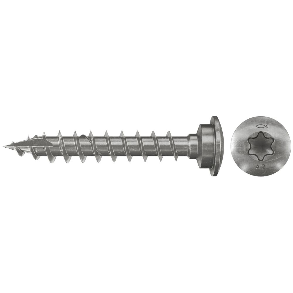 Centering wood screws 7.0 x 40 A2 50 pcs.