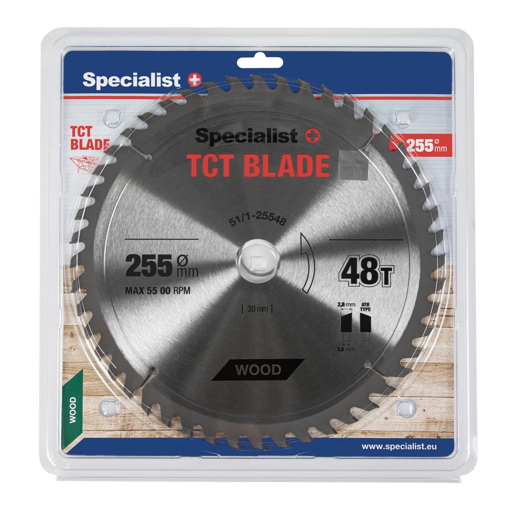 SPECIALIST+ TCT blade, 255x48Tx30/25,4 mm