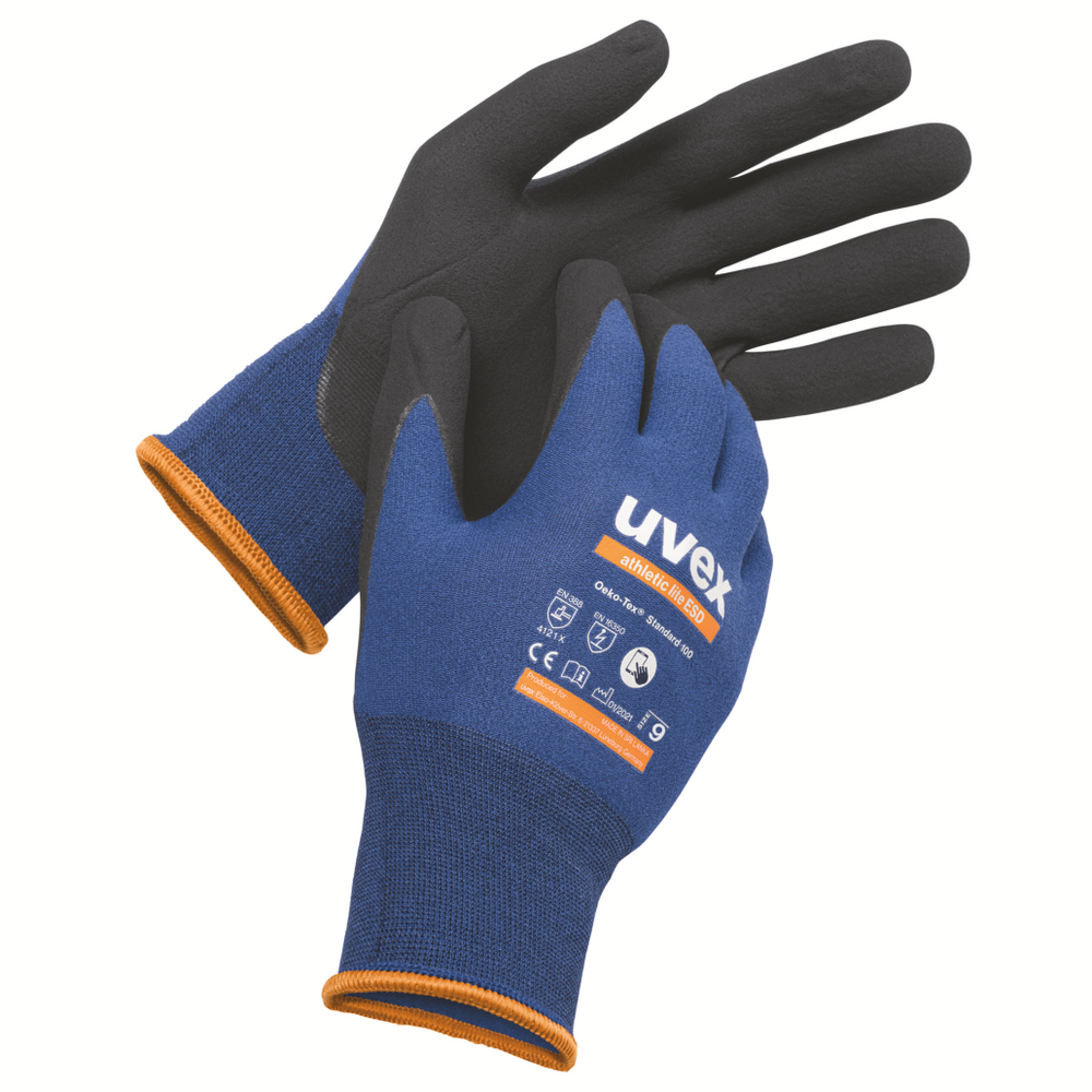 Safety gloves UVEX Athletic Lite ESD, size 10
