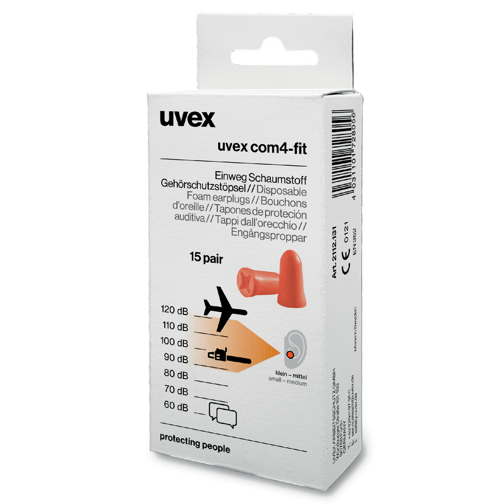 Earplugs UVEX Com4-fit SNR, 33dB, 15 pairs