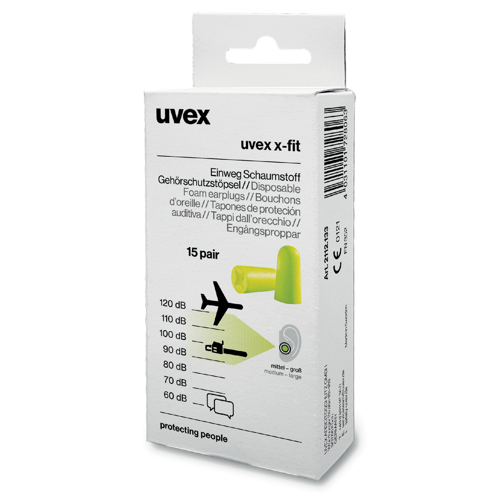 Ausu aizbāžņi UVEX X-fit, 37dB, 15 pāri