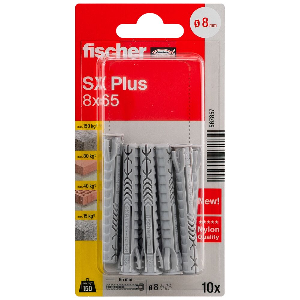 FISCHER expansion plug SX Plus, 8x65 mm, 10 pcs.