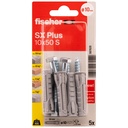 FISCHER laienduspistik SX Plus S koos kruviga, 10x50 mm, 5 tk.