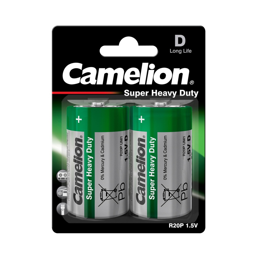 Elements, carbon zinc, D, R20, B2, CAMELION, 2 pcs.