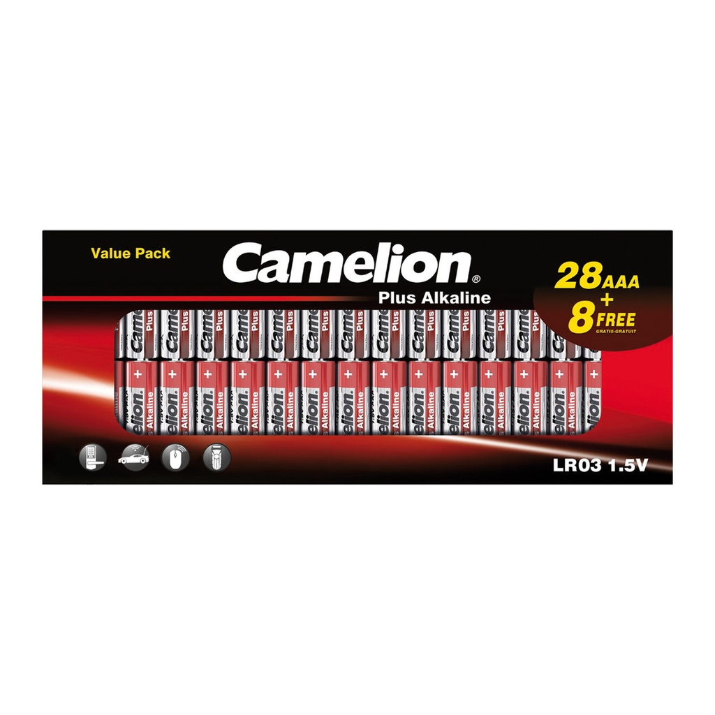 Alkaline cells, LR03 B28+8, AAA, 1.5V, CAMELION, 36 pcs.
