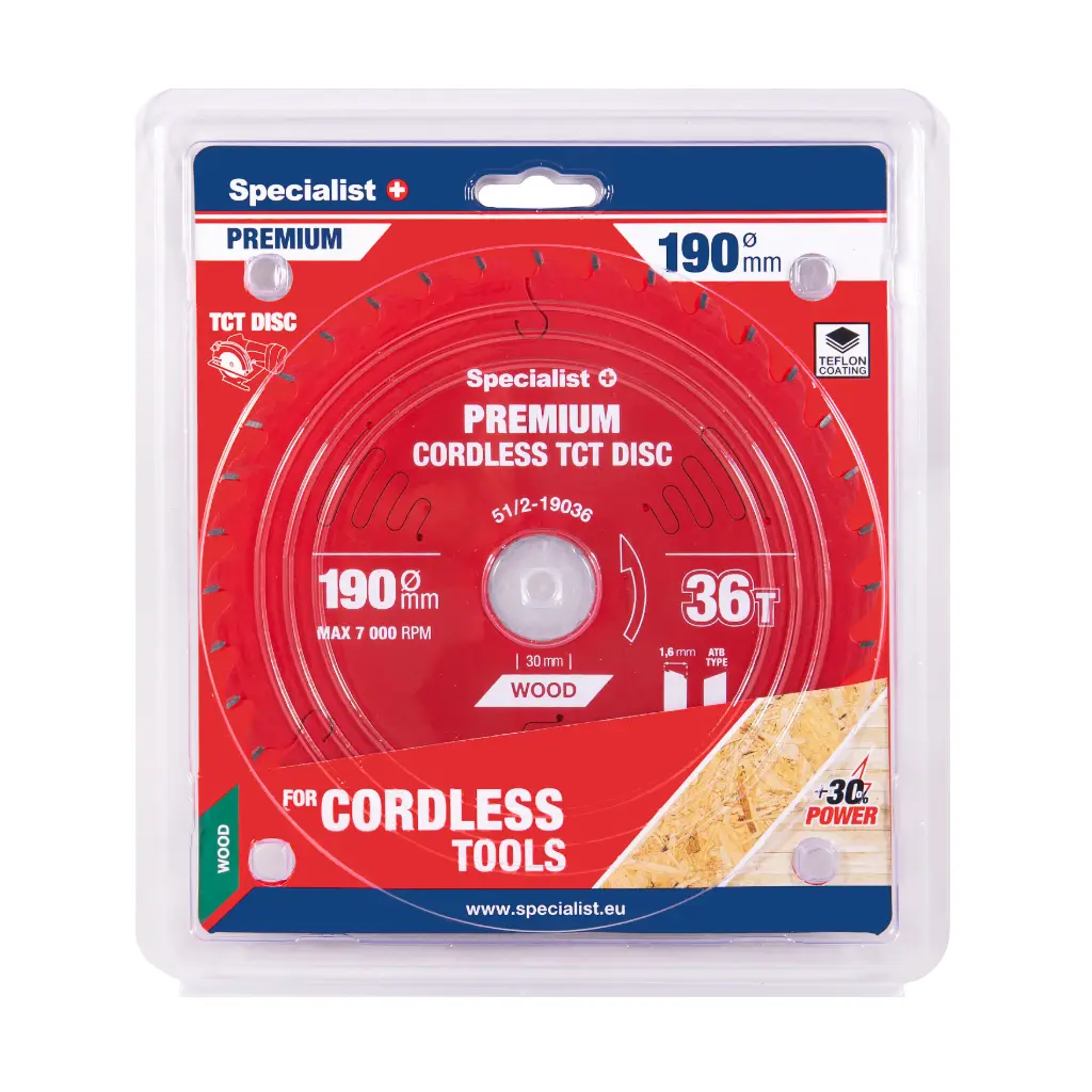 Saeketas 190x36Tx30mm, Cordless PREMIUM SPECIALIST+