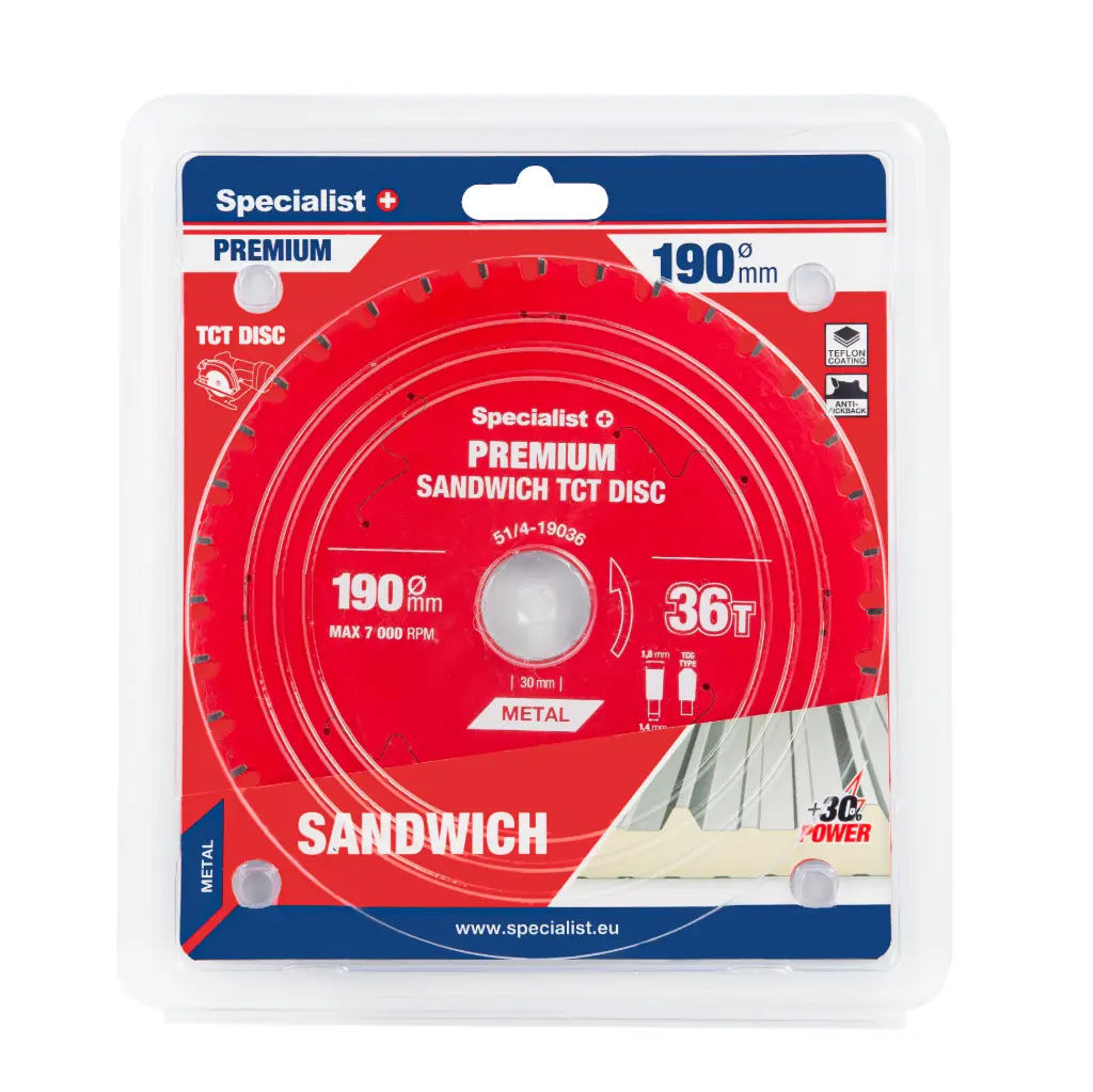 Pjovimo diskas 190x36Tx30mm, Sandwich PREMIUM, SPECIALIST+