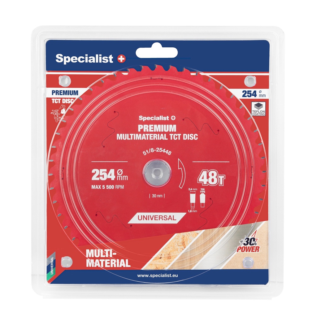 Griešanas disks 254x48Tx30mm, Multimaterial PREMIUM, SPECIALIST+ 