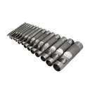 Hole punch set, FASTER TOOLS, 12 pcs.