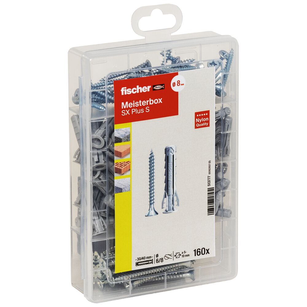 Kaiščių ir varžtų rinkinys Meister-Box SX Plus, Fischer 80 vnt.