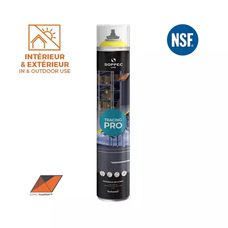 Dzeltenā līniju marķēšanas krāsa Tracing Pro, Soppec 750 ml