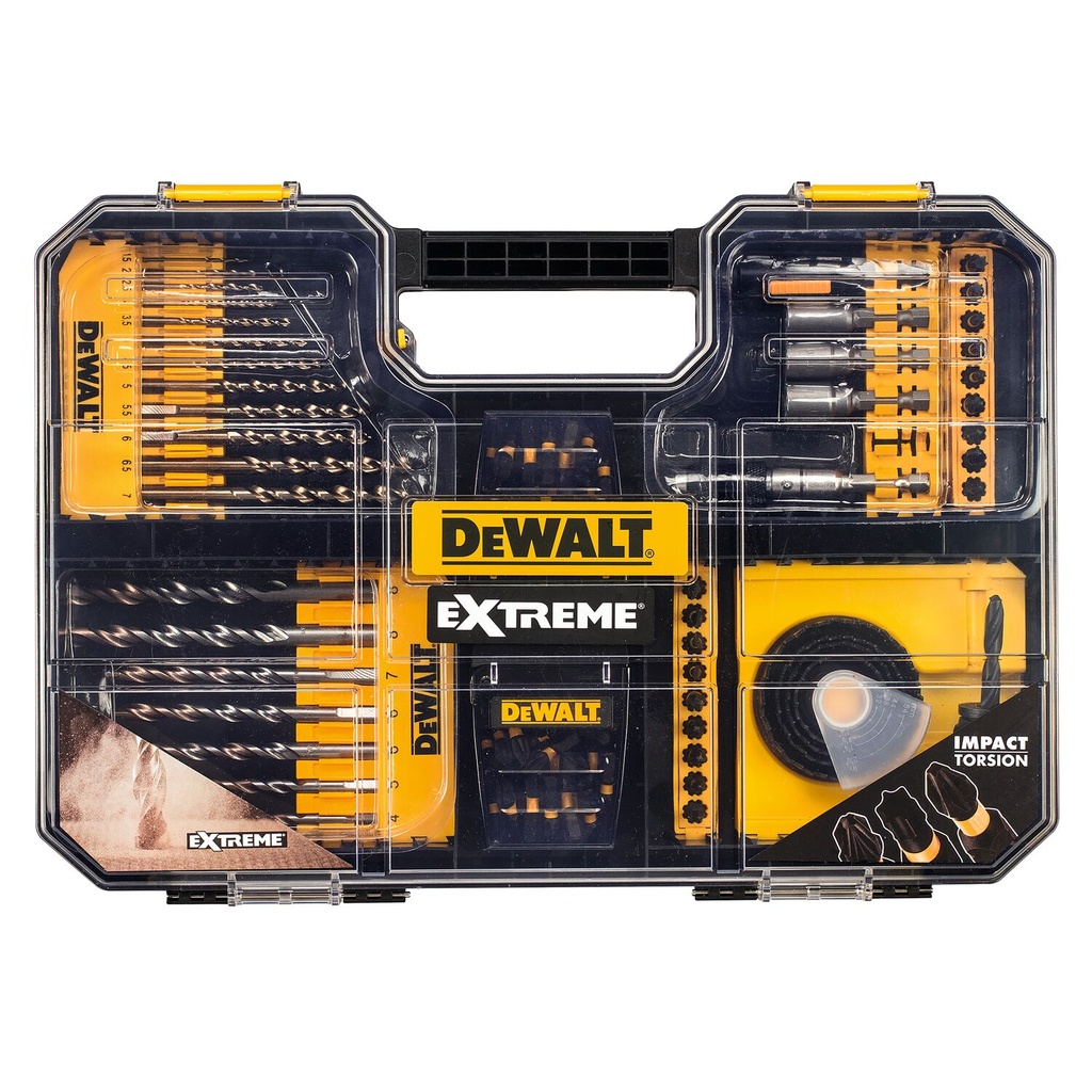 EXTREME antgaliukų-grąžtų komplektas, DeWALT 100 vnt.