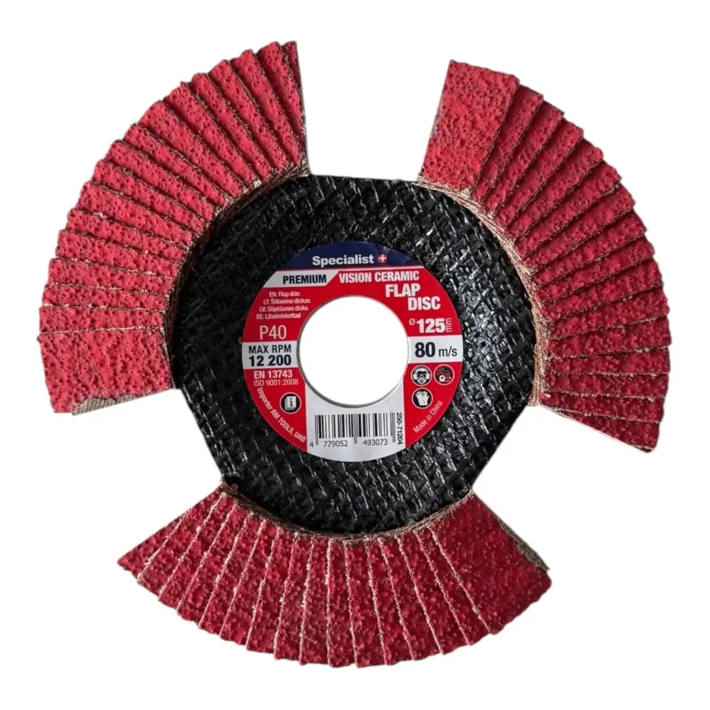 Flap sanding disc 125 mm, P40, Vision Ceramic PREMIUM, SPECIALIST+