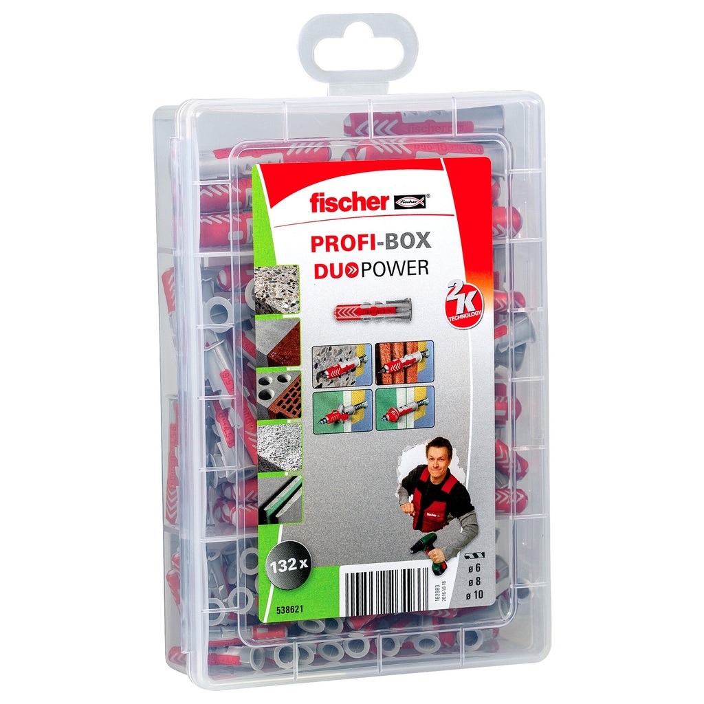 DuoPower dībeļu komplekts Profi-Box, Fischer, 132 gab.