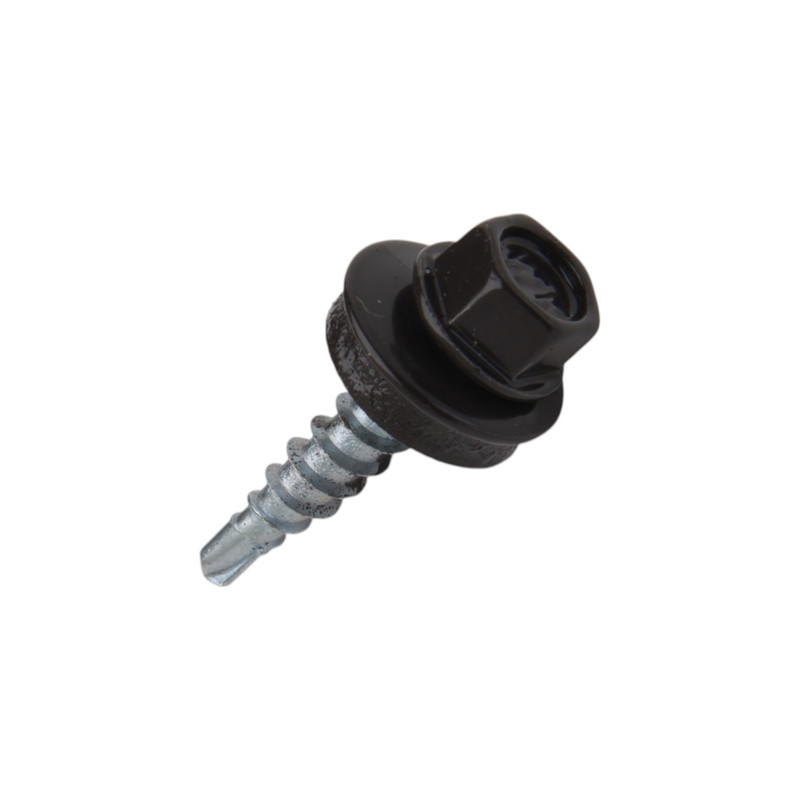 Isepuuriv katusekruvi metallile 4,8x19-Zn, RAL8019, WF, WKRET-MET, 250 tk