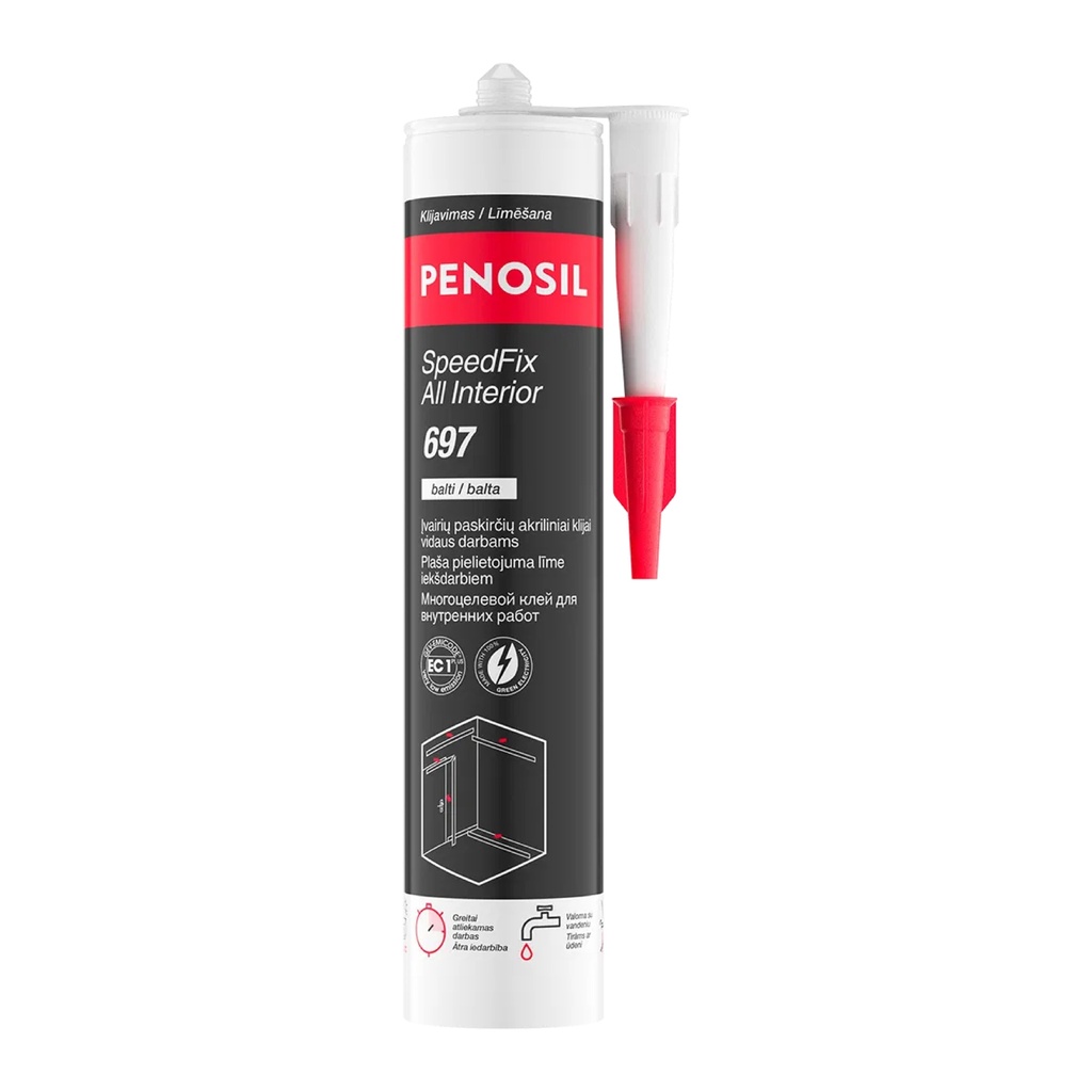 Klijai vidaus darbams SpeedFix All Interior 697, baltos, 290 ml, PENOSIL