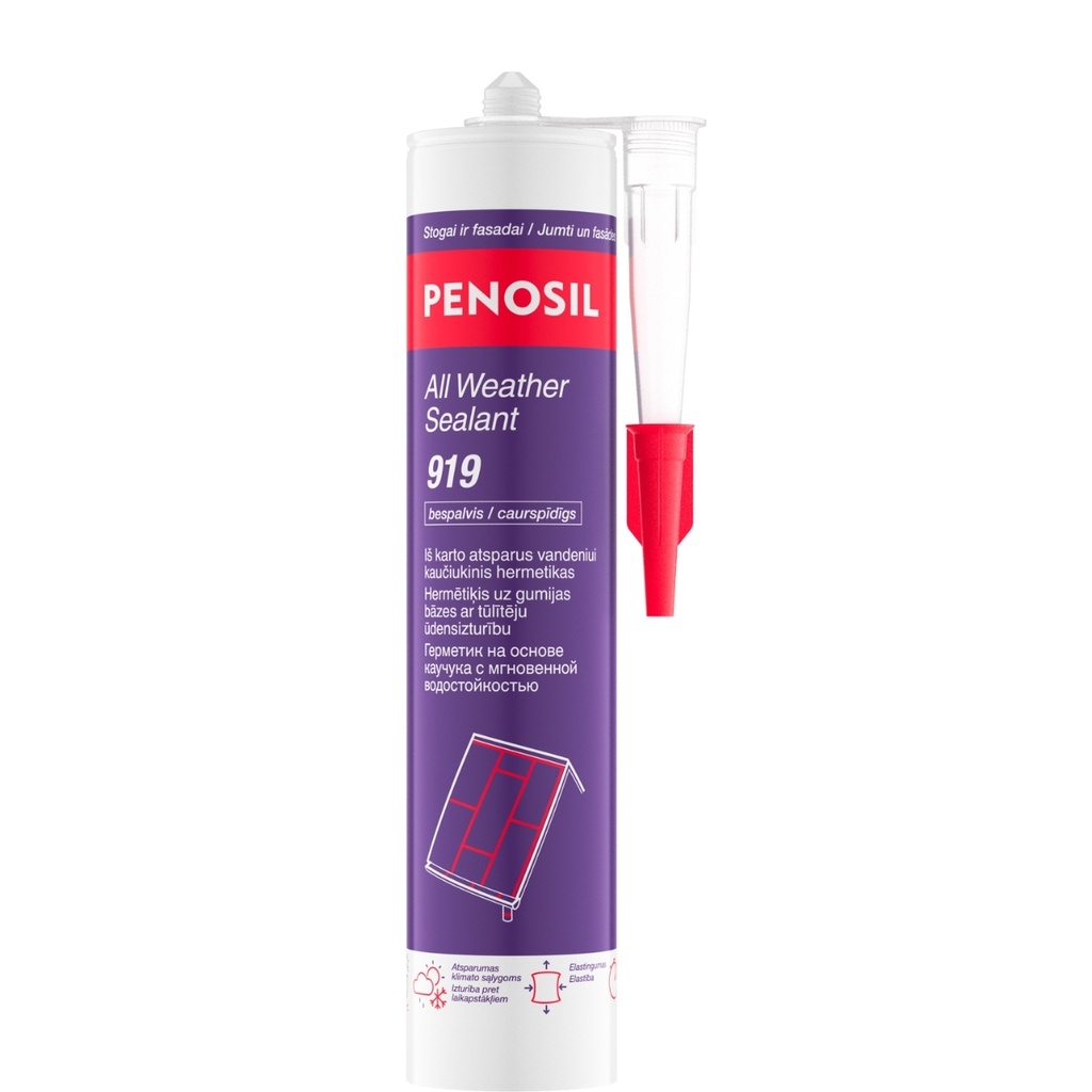 Veekindel hermeetik All Weather Sealant 919, värvitu, 300 ml, PENOSIL