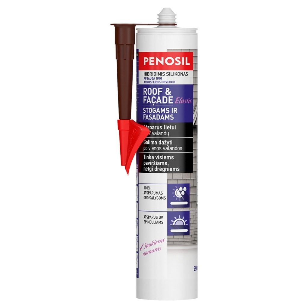 Elastingas stogų ir fasadų hermetikas Roof&Facade Elastic,  juoda, 290 ml, PENOSIL