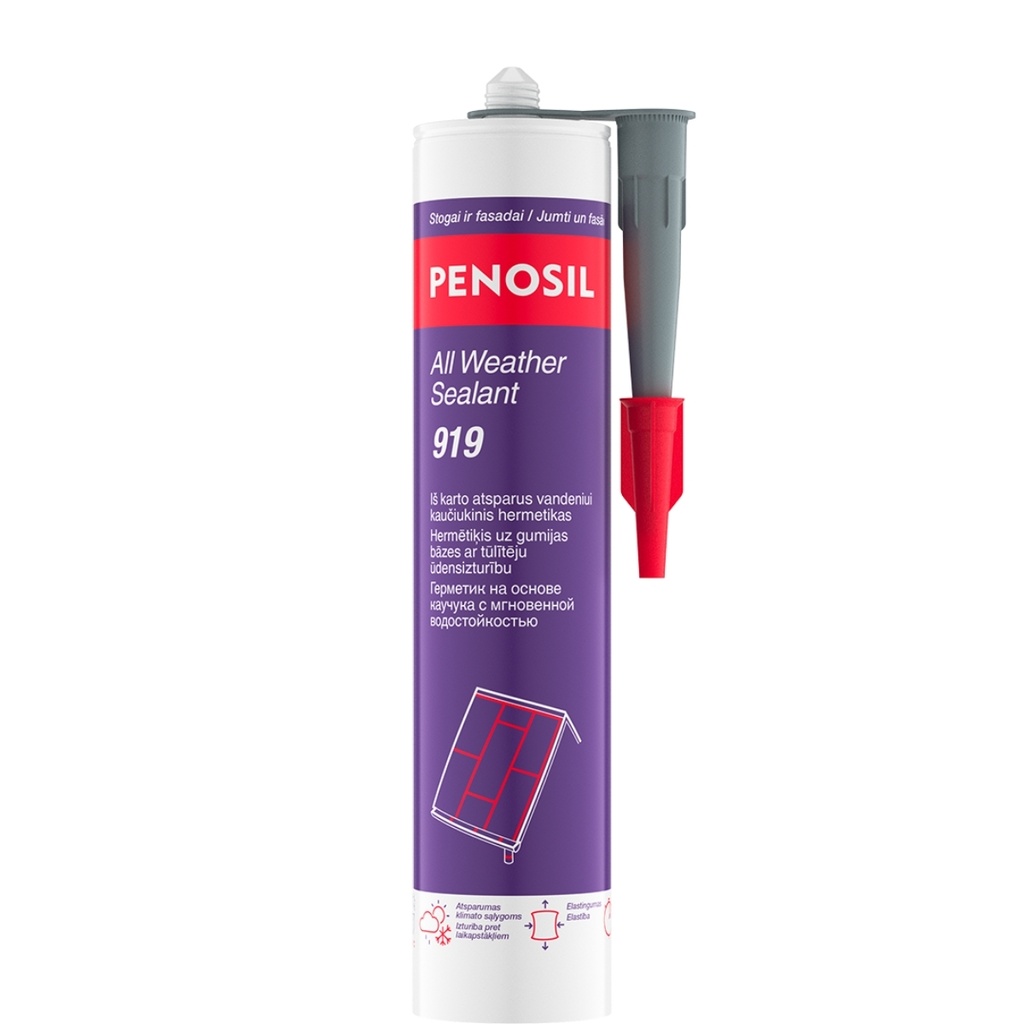 Veekindel hermeetik All Weather Sealant 919, hall, 300 ml, PENOSIL