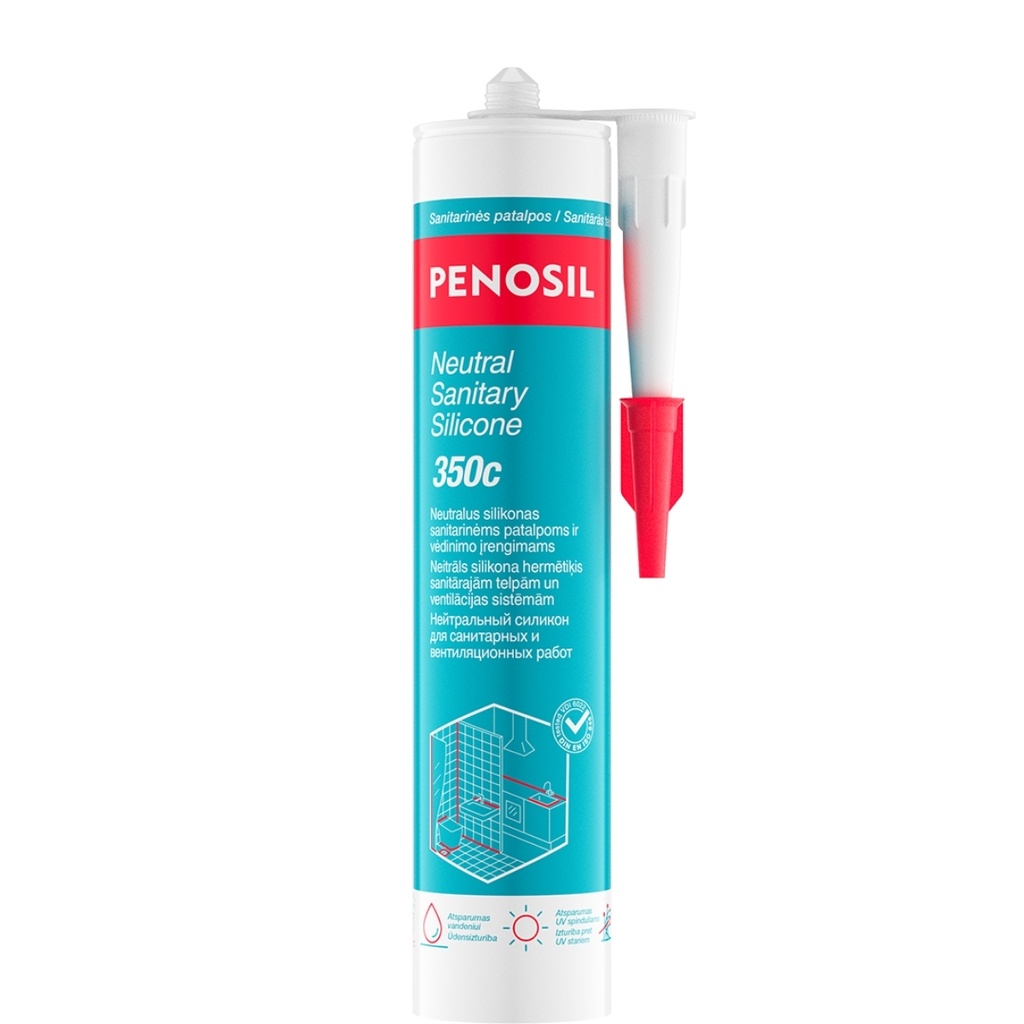 PENOSILNeutral Sanitary Silicone  350c neitrāls sanitārais silikona hermētiķis