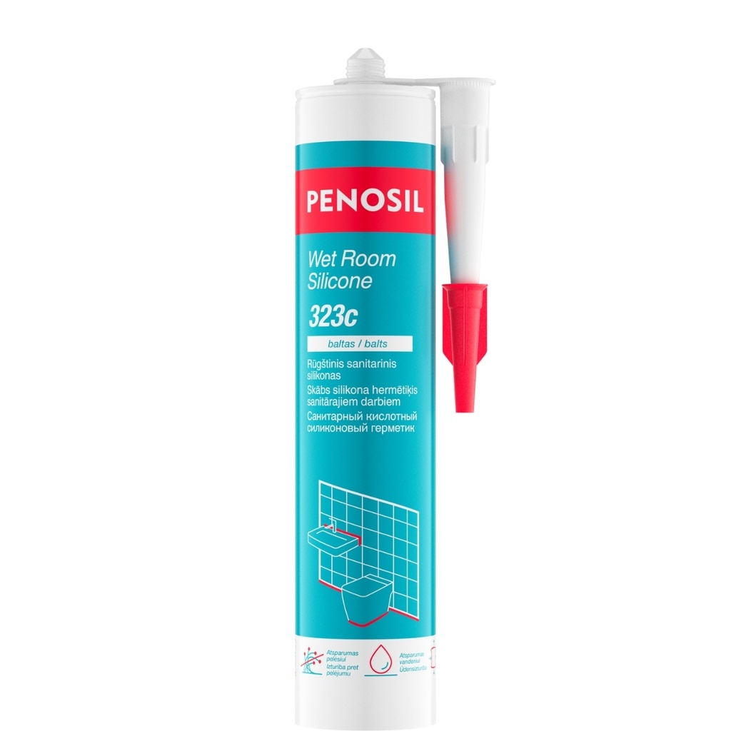 PENOSIL Wet Room Silicone  323c skābs sanitārais silikona hermētiķis