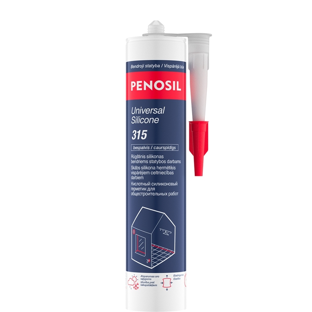 Universalus rūgštinis silikonas Universal Silicone 315c, balta, 280 ml, PENOSIL