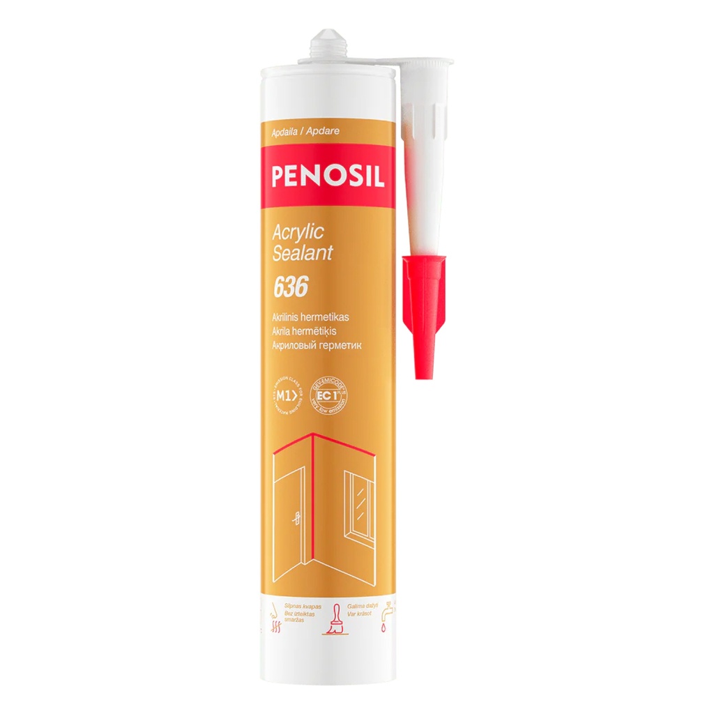 Akrilinis hermetikas, Acrylic Sealant 636,  pilkas 280 ml, PENOSIL