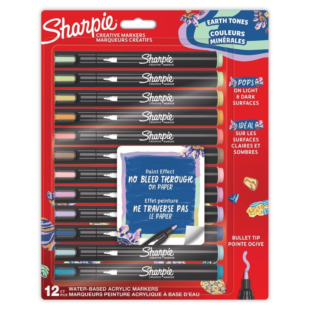 Kūrybinių markerių rinkinys, apvalus antgalis, SHARPIE, 12 vnt.