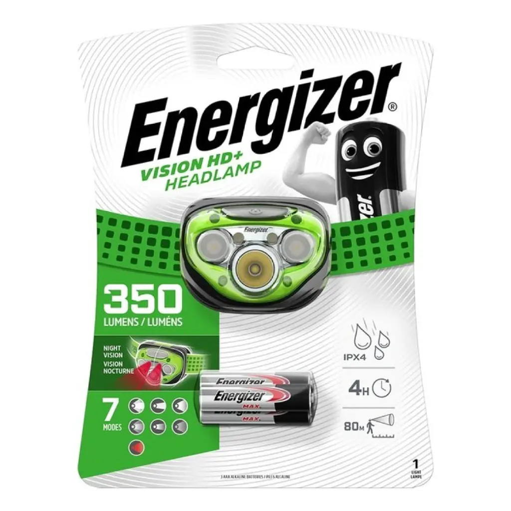 Headlamp, 350lm, 3xAAA, VISION HD+, ENERGIZER