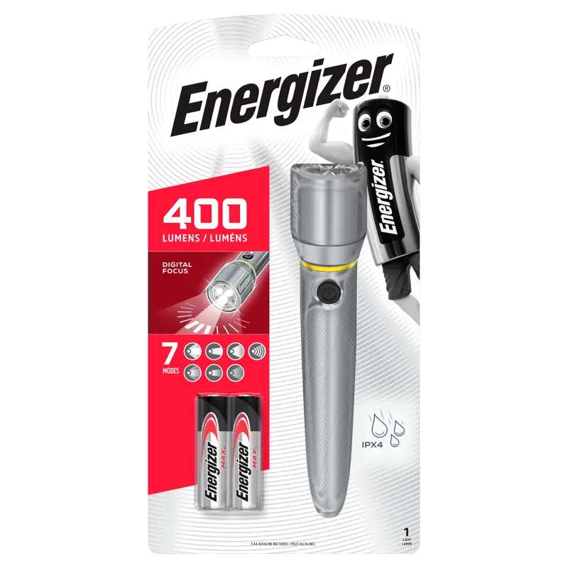 Handheld flashlight, 400lm, 2xAA, VISION HD, ENERGIZER