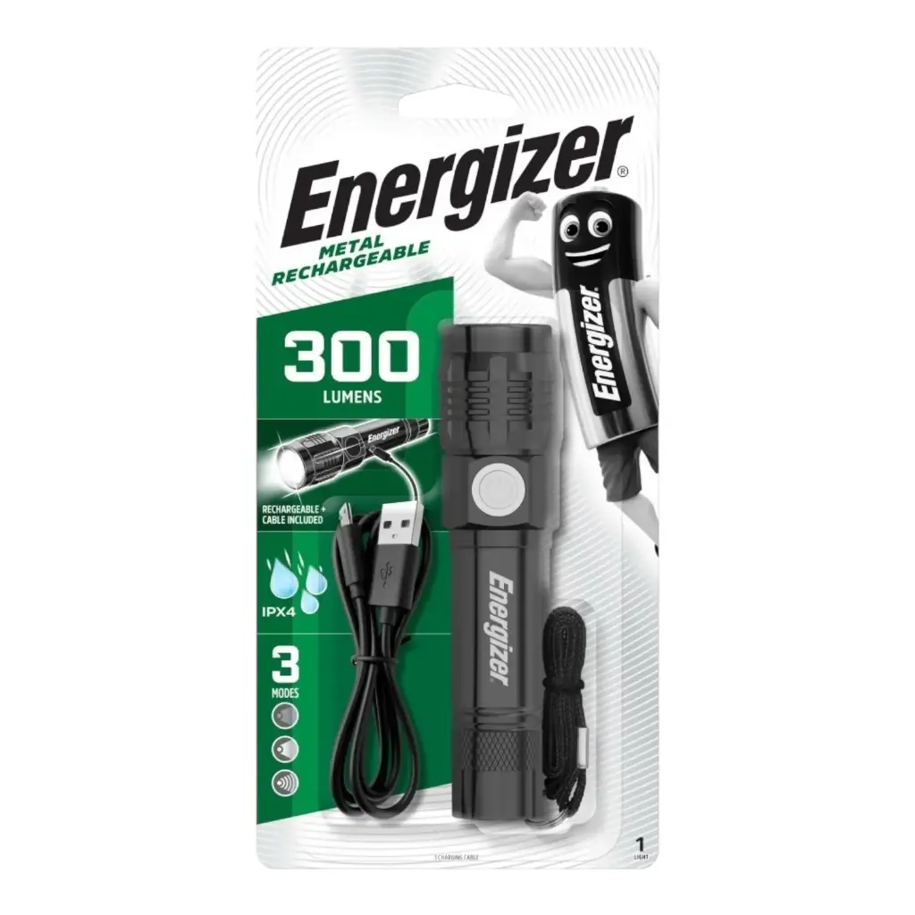 Hand flashlight, 300lm, rechargeable, ENERGIZER