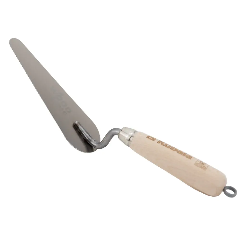 Stainless steel stucco trowel with rounded end, 55x160x20 mm. KUBALA
