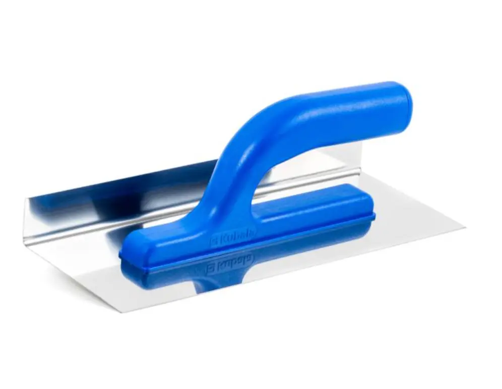 Nerūsējošā tērauda stūra špakteļlāpstiņa ar plastmasas rokturi, 100×270×30 mm. KUBALA