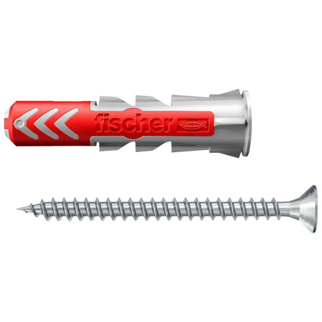 Universal two-component plug DuoPower 8x40 S with screw, 50 pcs. FISCHER