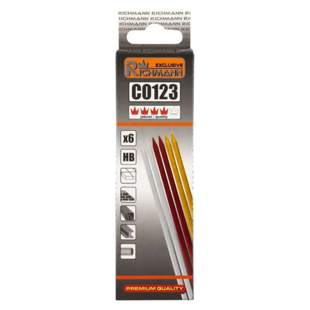 Automatic pencil refills, coloured, 6 pcs, RICHMANN