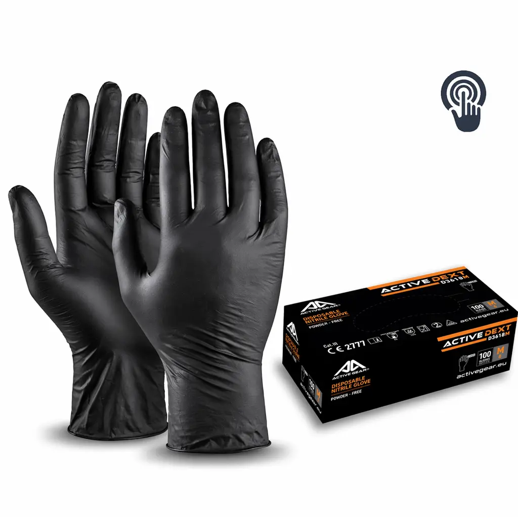 Active Gear DEXT nitrilinės pirštinės 8(M), 100 vnt. 